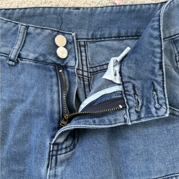 Women's Casual Straight Jeans Cargo Mop Pants Size Small Street Boho Hipster - Picture 2 of 6